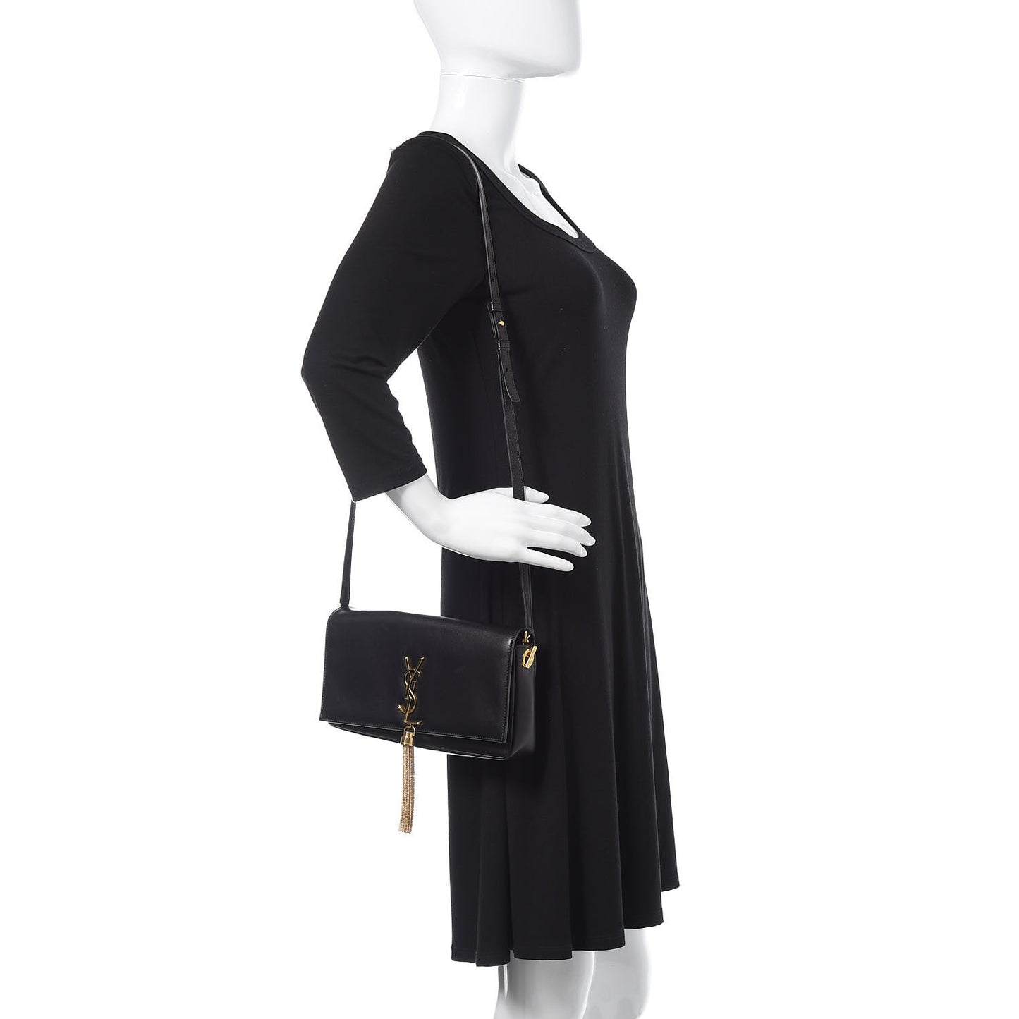 Lambskin Monogram Tassel Kate 99 Black