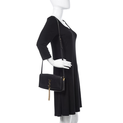 Saint Laurent Lambskin Monogram Tassel Kate 99 Black 2 of 10