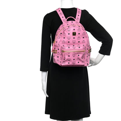 MCM Visetos Small Side Stud Stark Backpack Pink 2 of 9