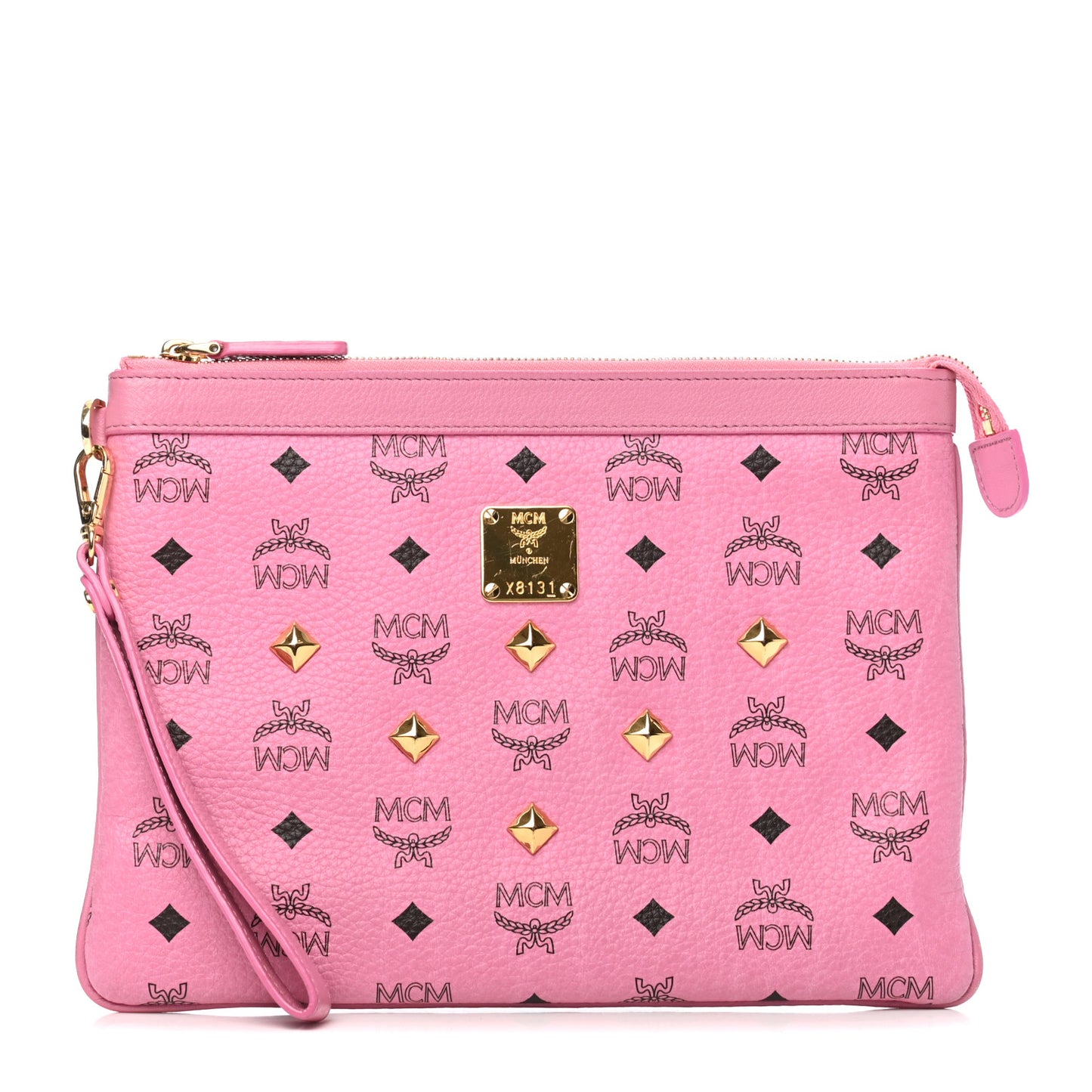 Visetos Studded Wristlet Pouch Pink