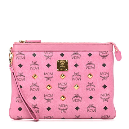 MCM Visetos Studded Wristlet Pouch Pink 1 of 7