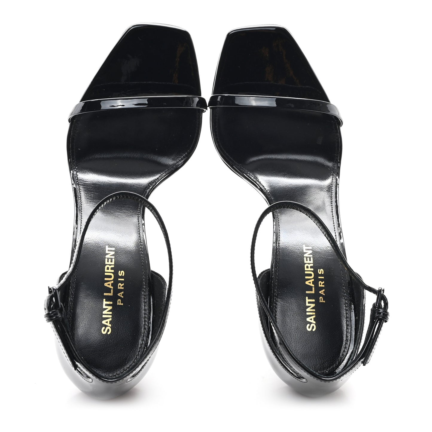 Patent Calfskin Opyum 110 Sandals 39 Black