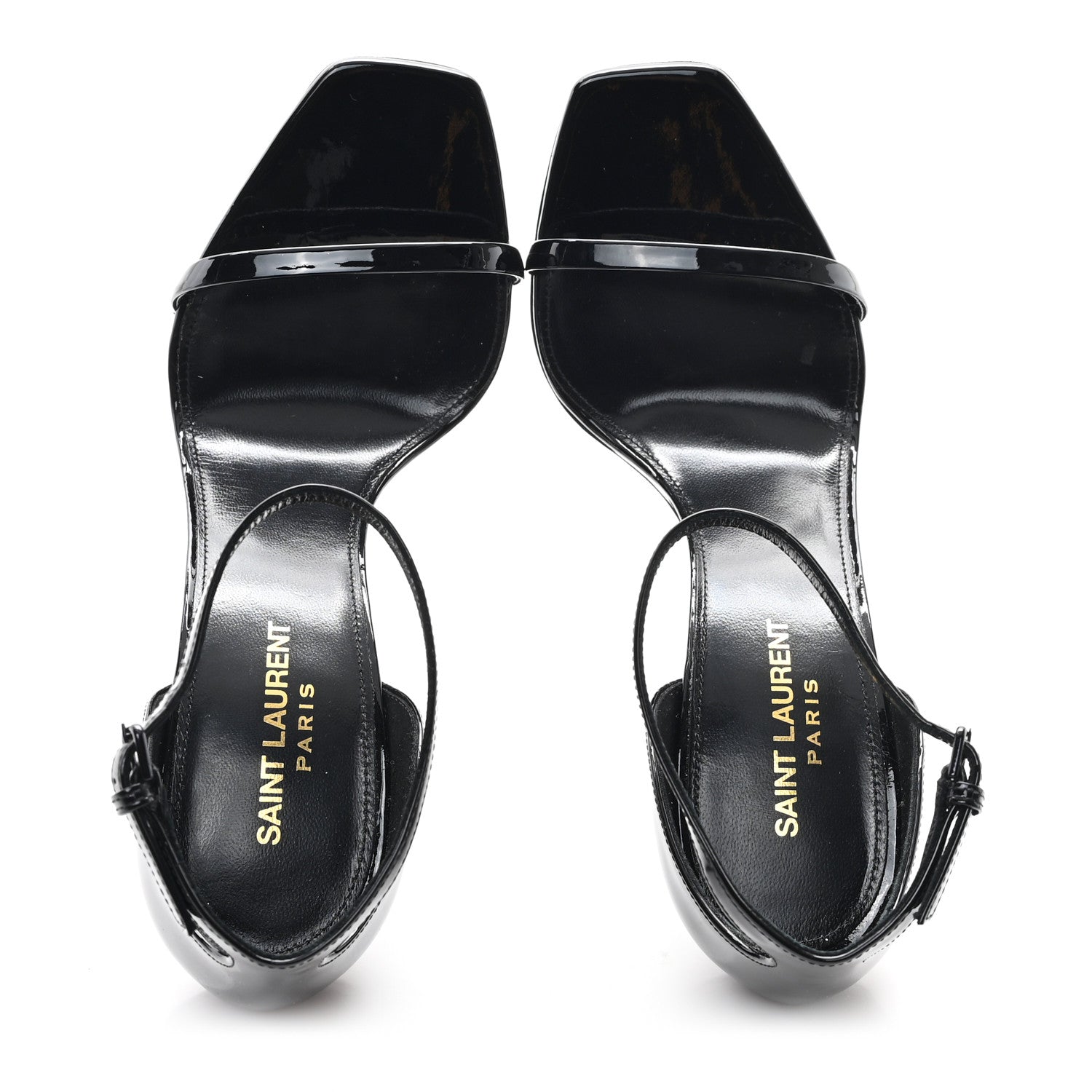 Saint Laurent Patent Calfskin Opyum 110 Sandals 39 Black 2 of 10