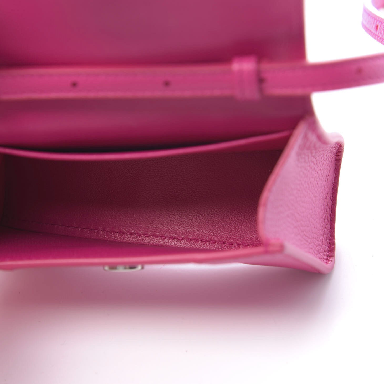 Balenciaga Grained Calfskin Tonal B Hourglass Top Handle Bag Mini Fuchsia 6 of 11