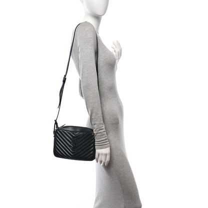 Saint Laurent Calfskin Matelasse Monogram Monochrome Lou Camera Bag Black 2 of 10