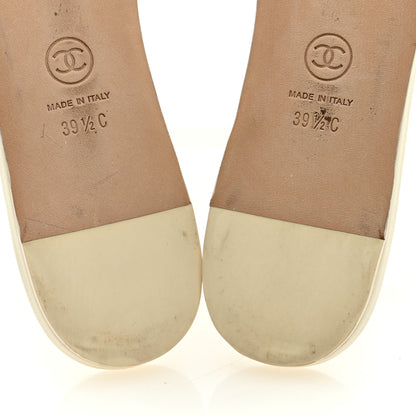 Chanel Lambskin Pearl Crystal CC Mules Sandals 39.5 Ivory Black 8 of 10