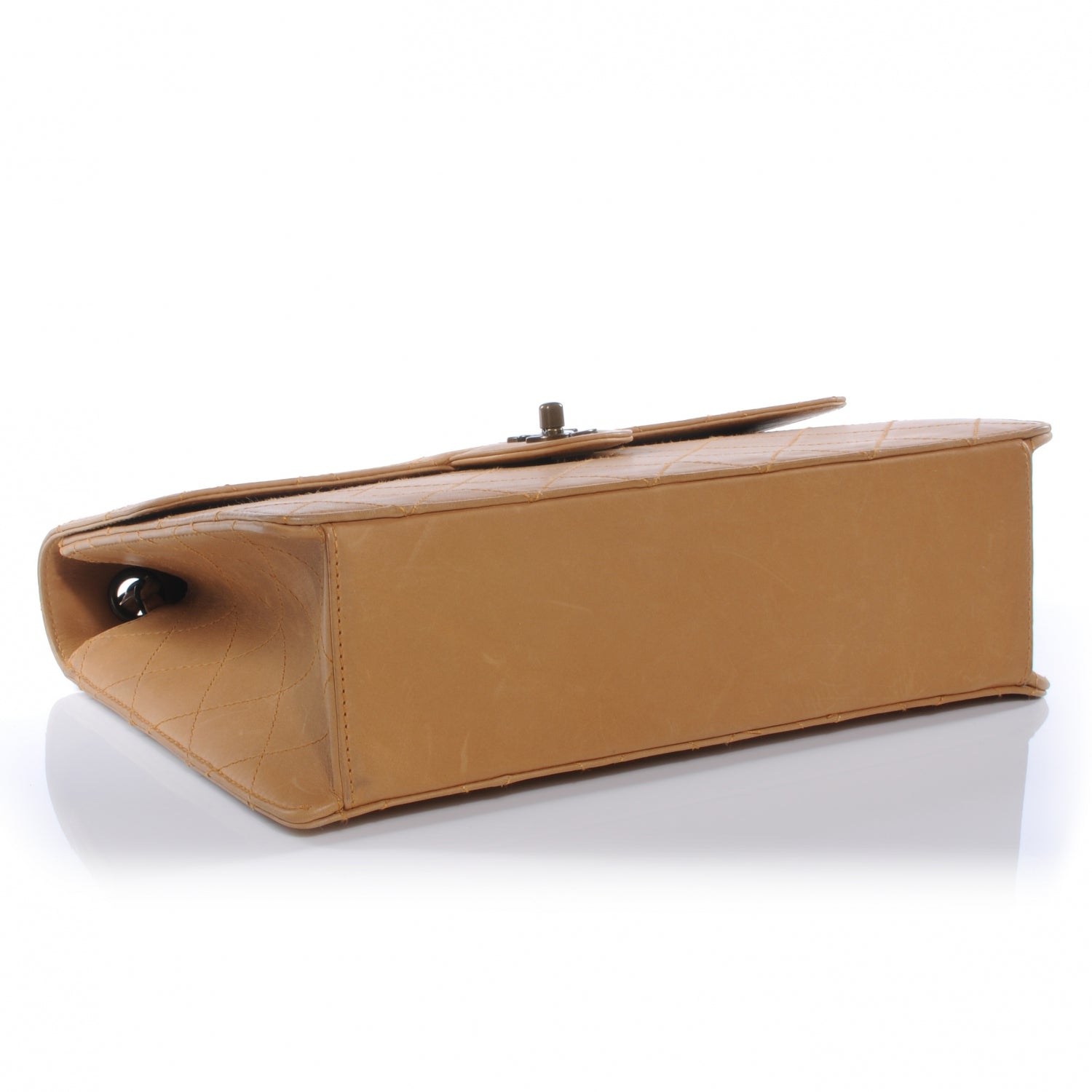 Chanel Lambskin Diamond Stitched Jumbo Flap Beige 5 of 10