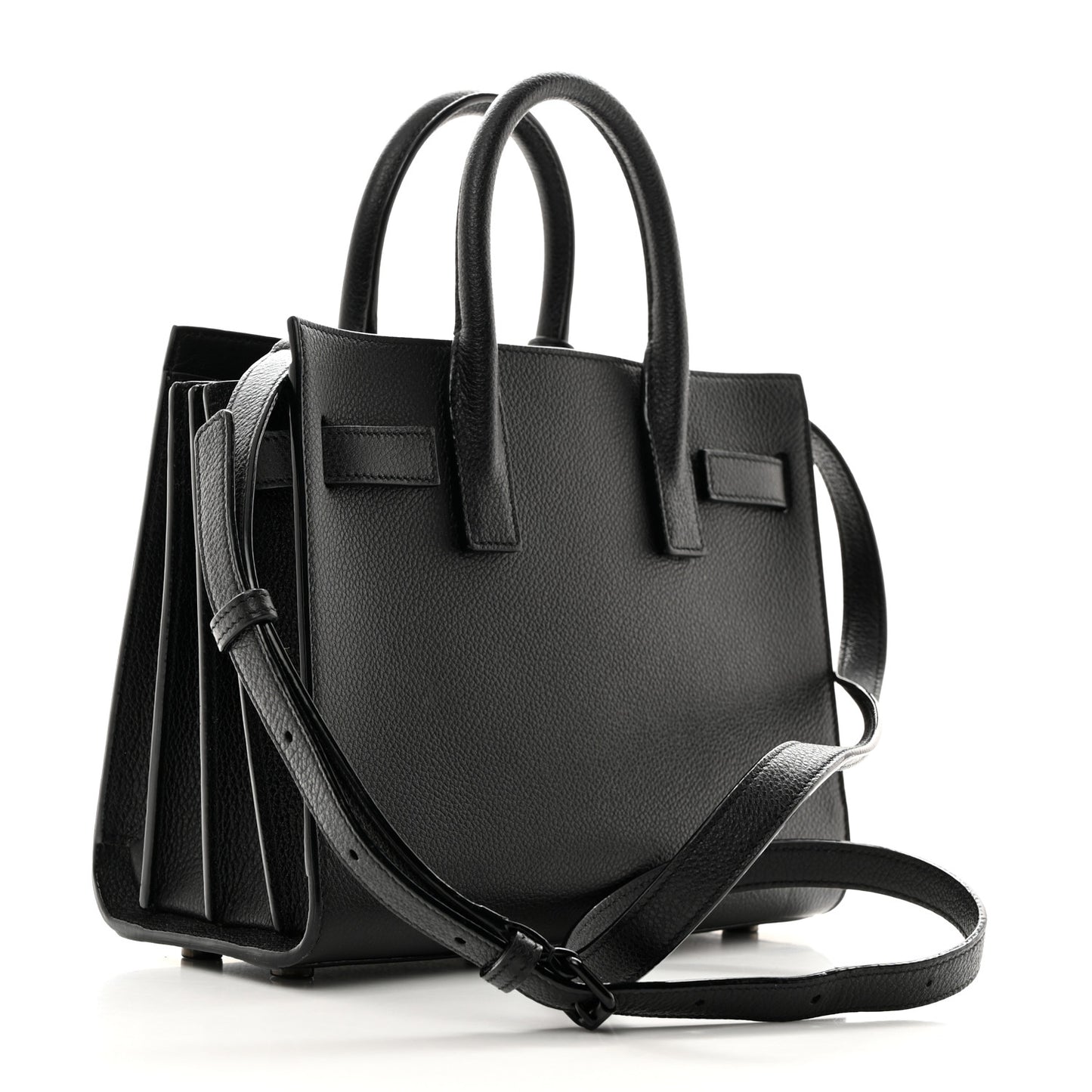 Grained Calfskin Nano Sac De Jour Black