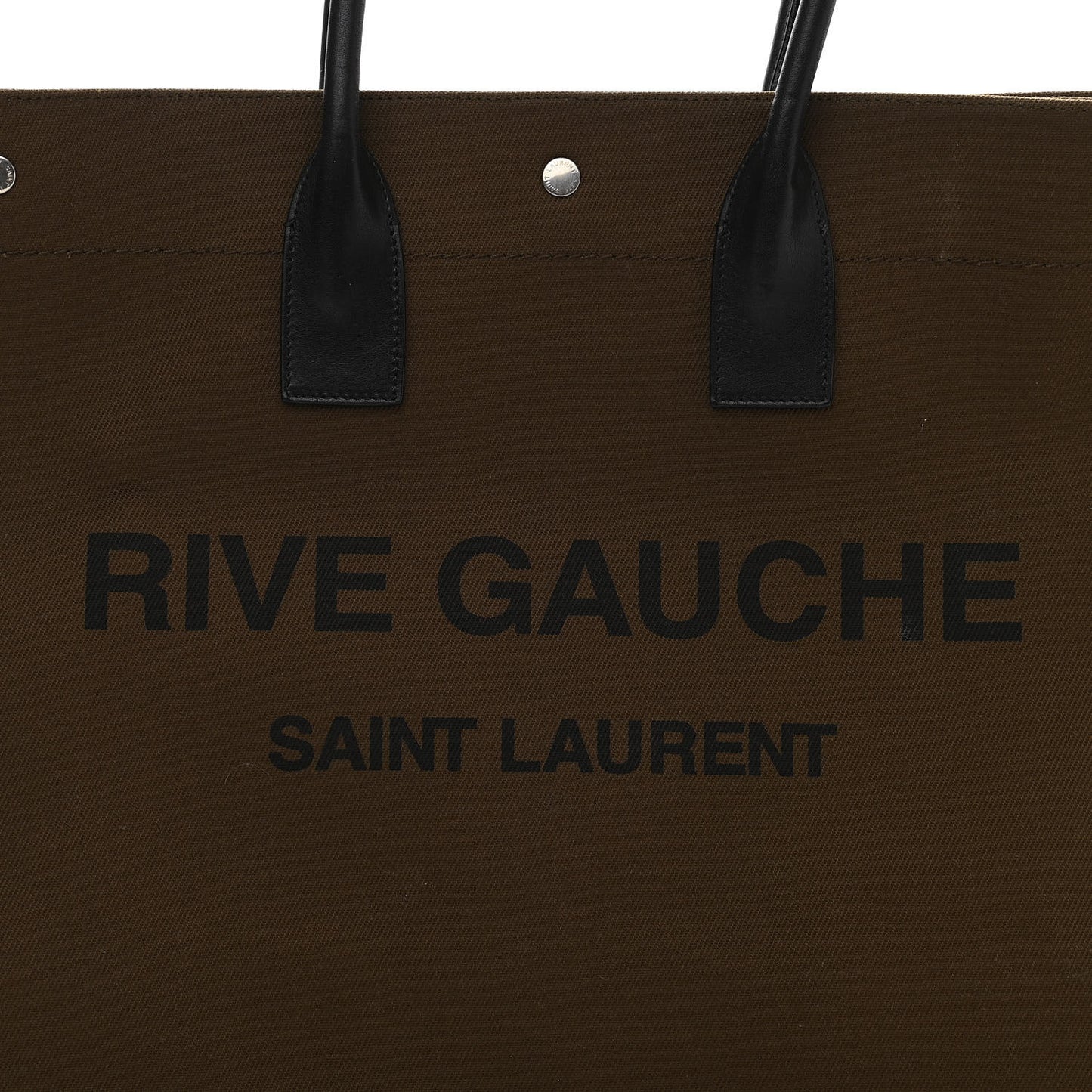 Linen Calfskin Rive Gauche Tote Khaki