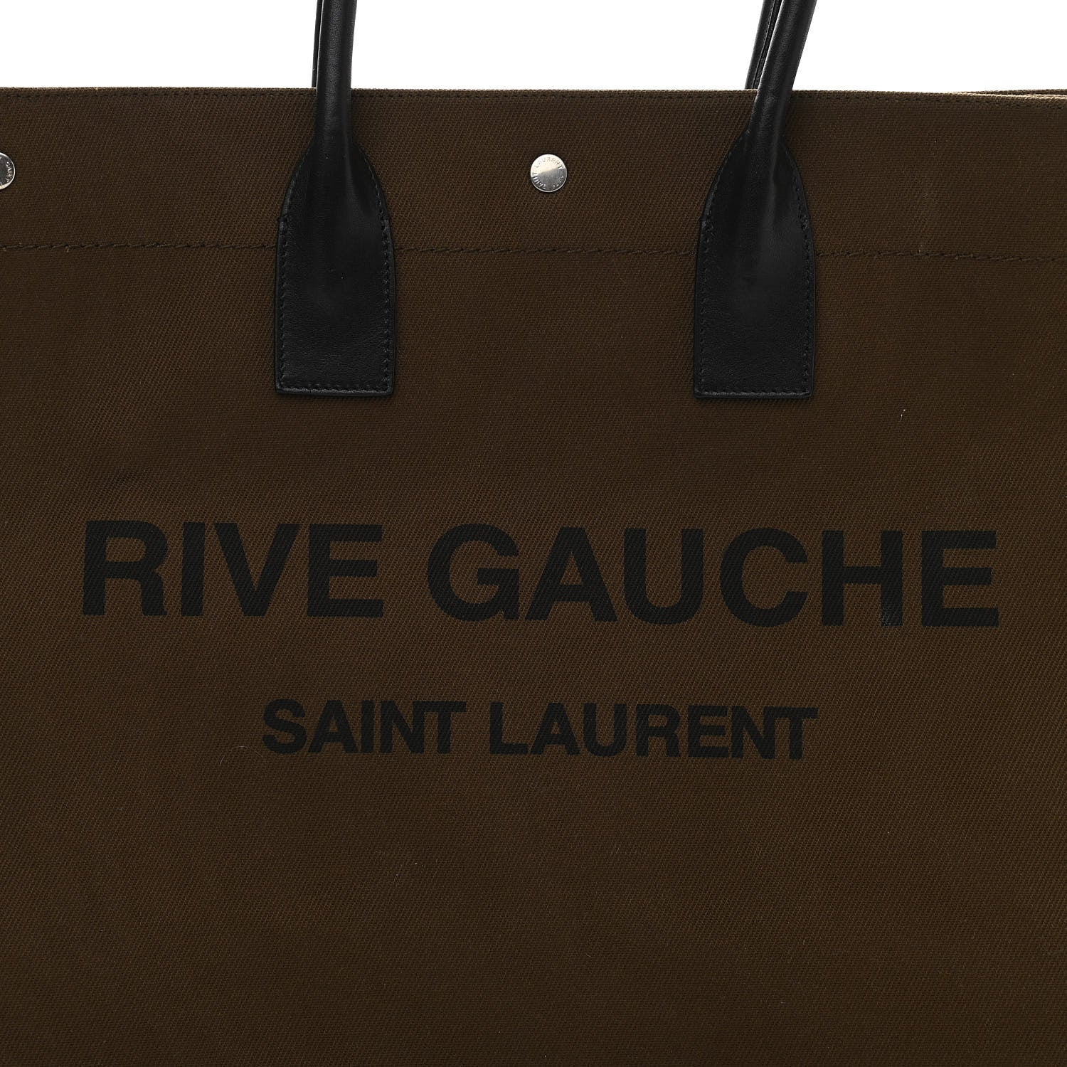 Saint Laurent Linen Calfskin Rive Gauche Tote Khaki 8 of 11
