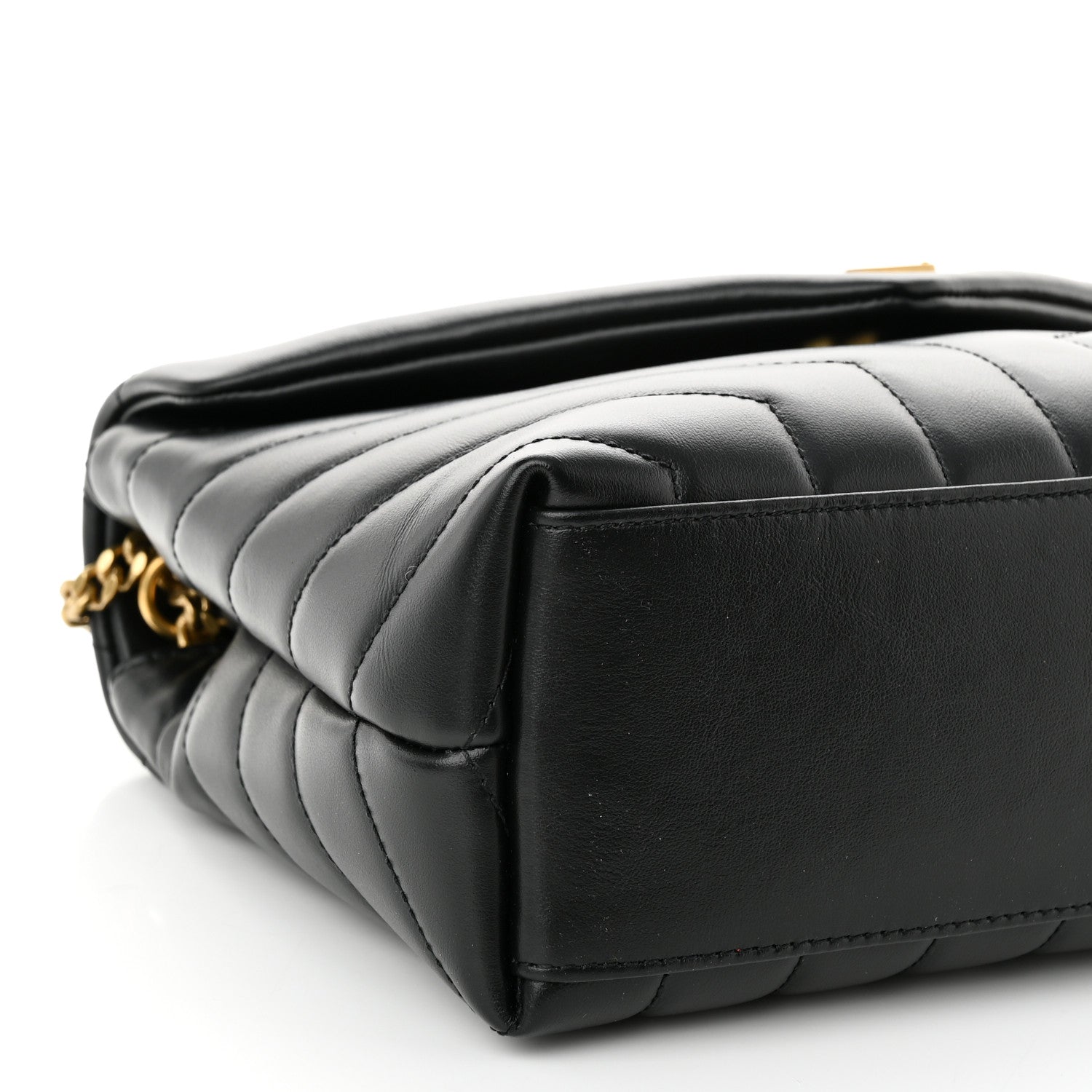 Saint Laurent Calfskin Y Quilted Monogram Small Loulou Chain Satchel Black 10 of 11