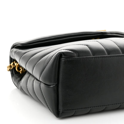 Saint Laurent Calfskin Y Quilted Monogram Small Loulou Chain Satchel Black 10 of 11