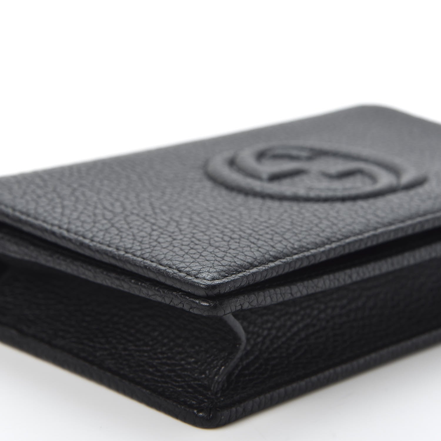 Gucci Pebbled Calfskin Soho Wallet on Chain Black 5 of 9