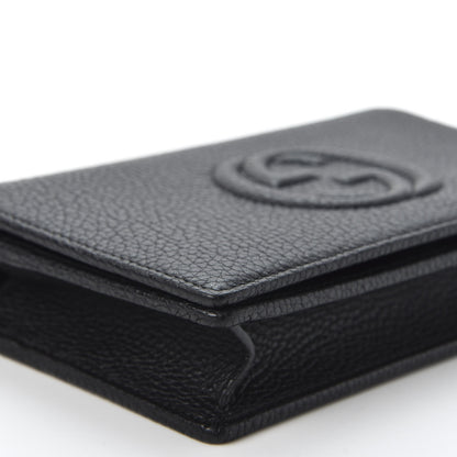 Gucci Pebbled Calfskin Soho Wallet on Chain Black 5 of 9