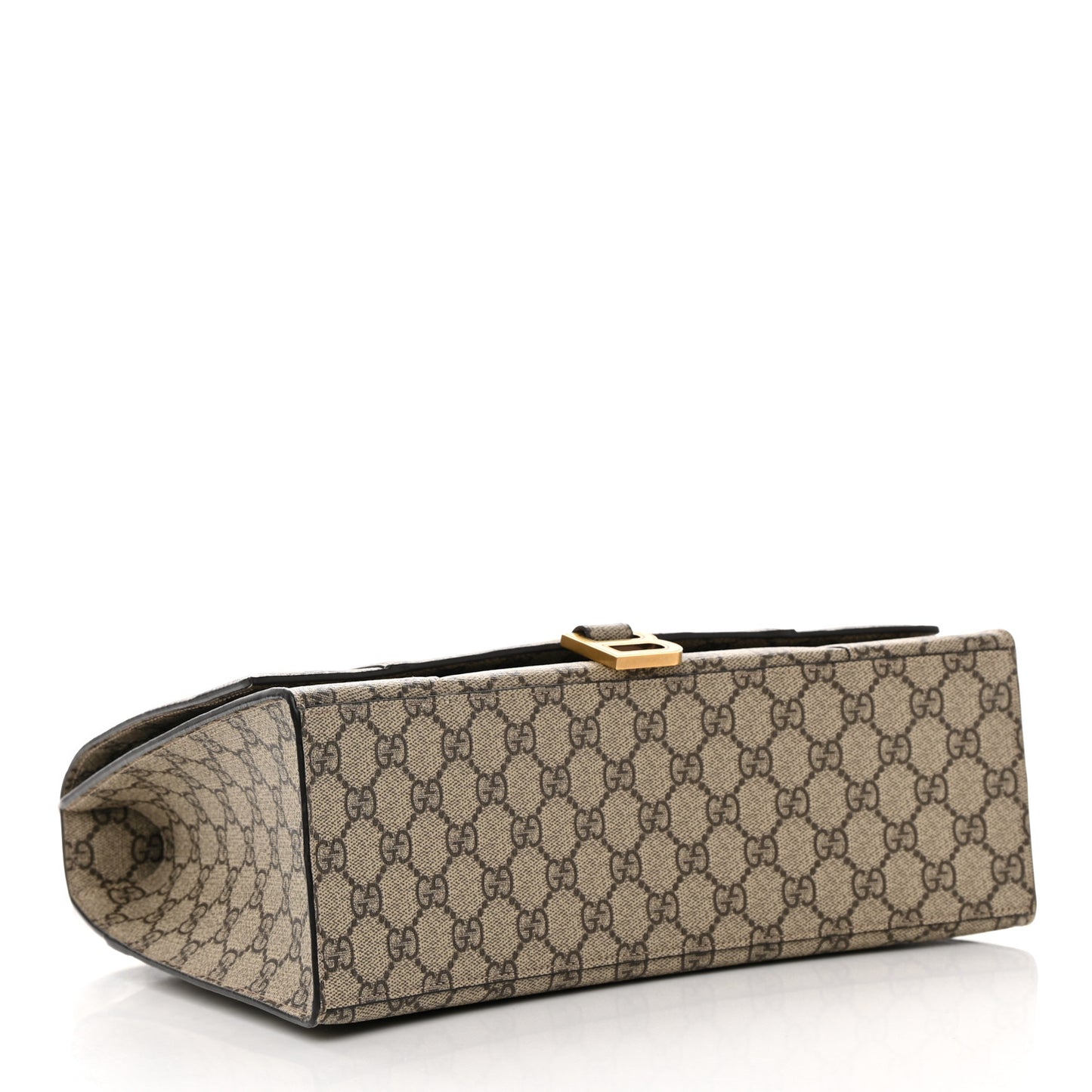 X GUCCI GG Supreme Monogram Medium Hourglass Top Handle Bag Beige Ebony