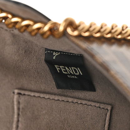 Fendi Glazed Fabric Vitello Century FF 1974 Stamp Patch Mini Double F Crossbody Bag Mogano Panna Black 6 of 10