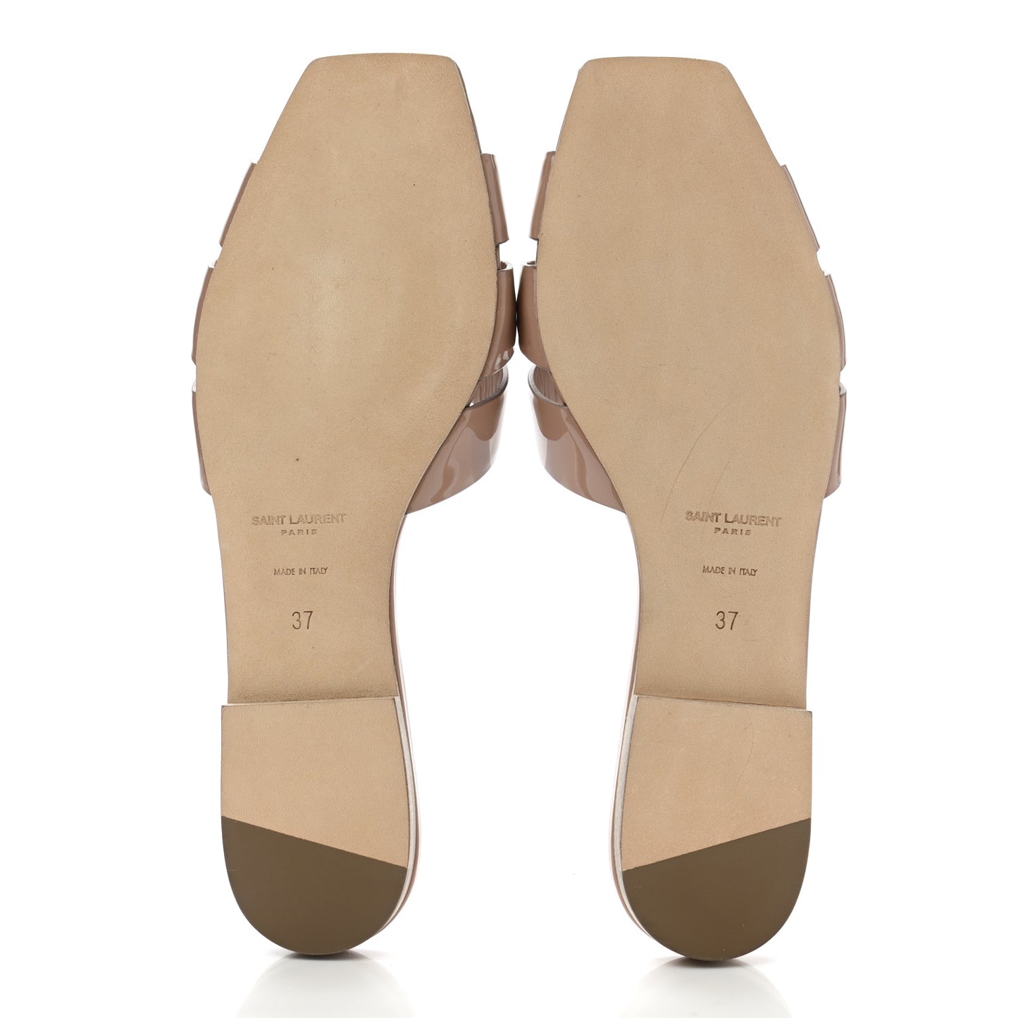 Patent Calfskin Nu Pied 05 Slide Sandals 37 Nude