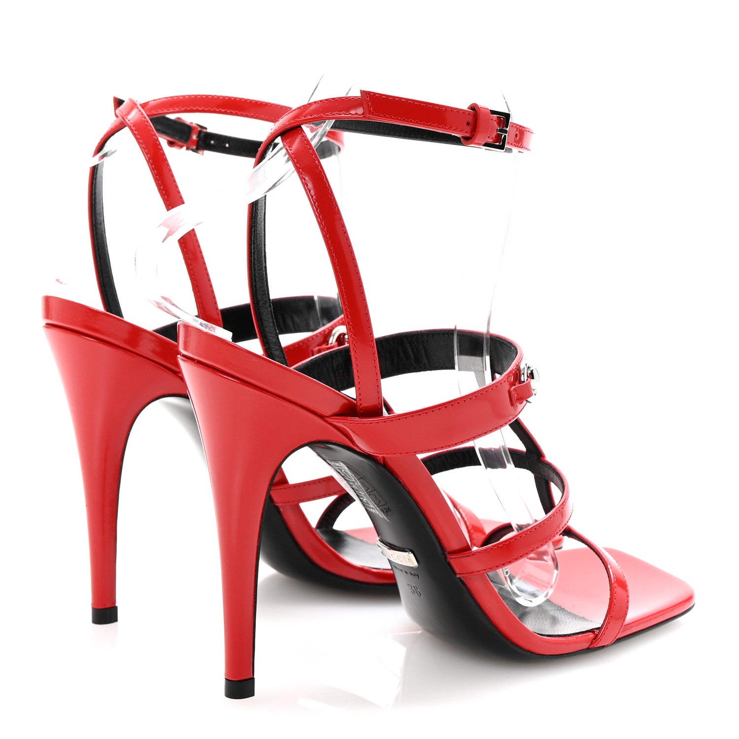Gucci Nappa Regent Strappy Horsebit Sandals 38 Maple Red 5 of 9