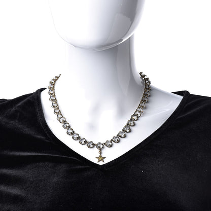 Christian Dior Crystal Star Necklace Gold 2 of 5