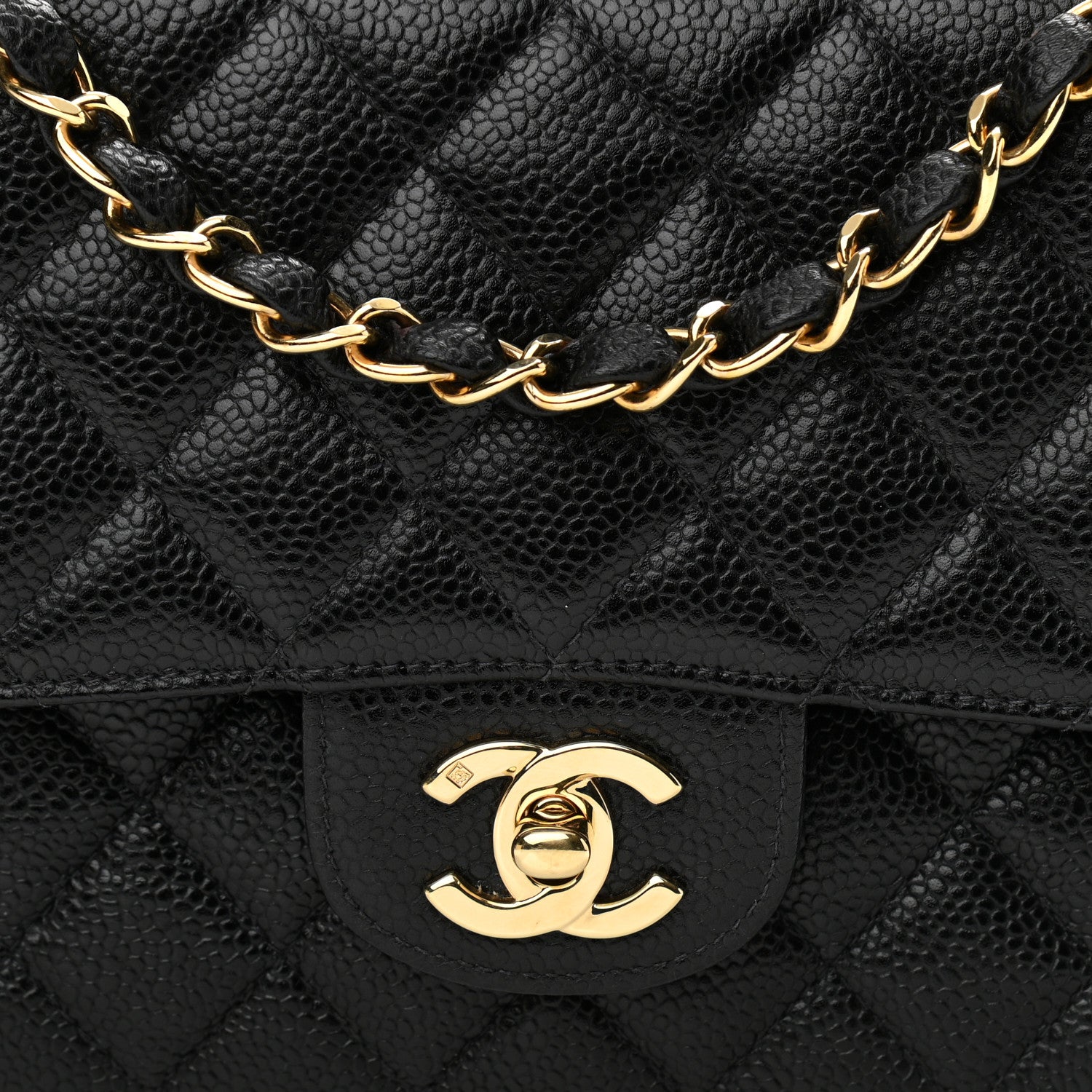 Chanel Caviar Quilted Medium Double Flap Black 8 of 11