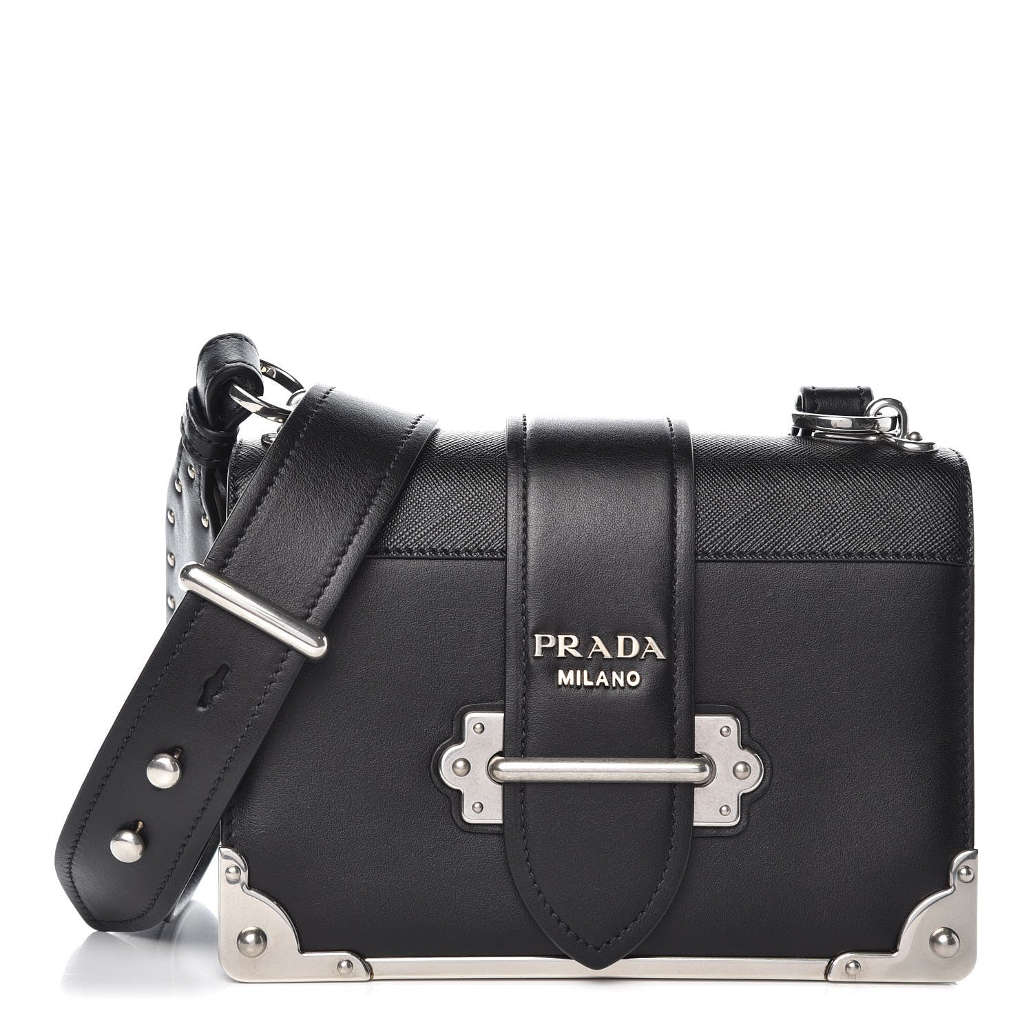 Prada City Calf Saffiano Cahier Bag Black 1 of 7