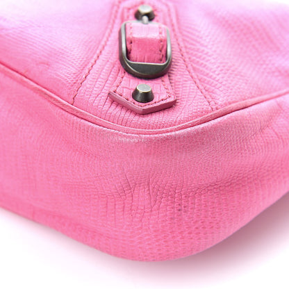 Balenciaga Agneau Lizard Embossed Classic Hardware Hip Hip Pink 10 of 14