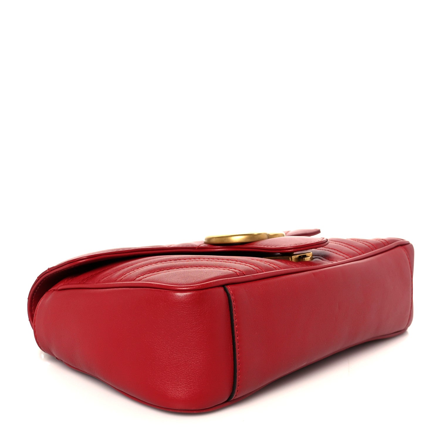 Gucci Calfskin Matelasse Small GG Marmont Shoulder Bag Hibiscus Red 4 of 11
