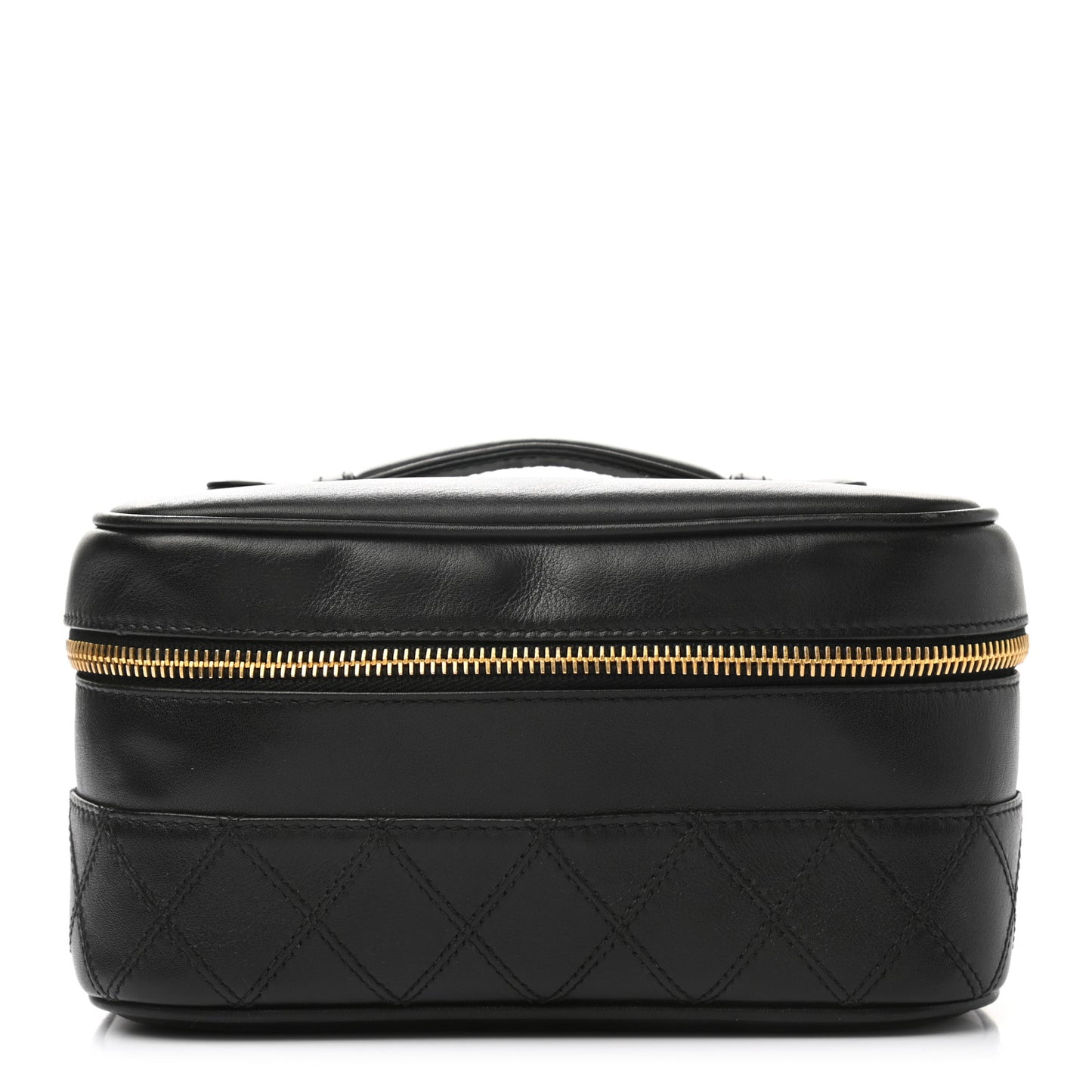 Lambskin Vanity Cosmetic Case Black