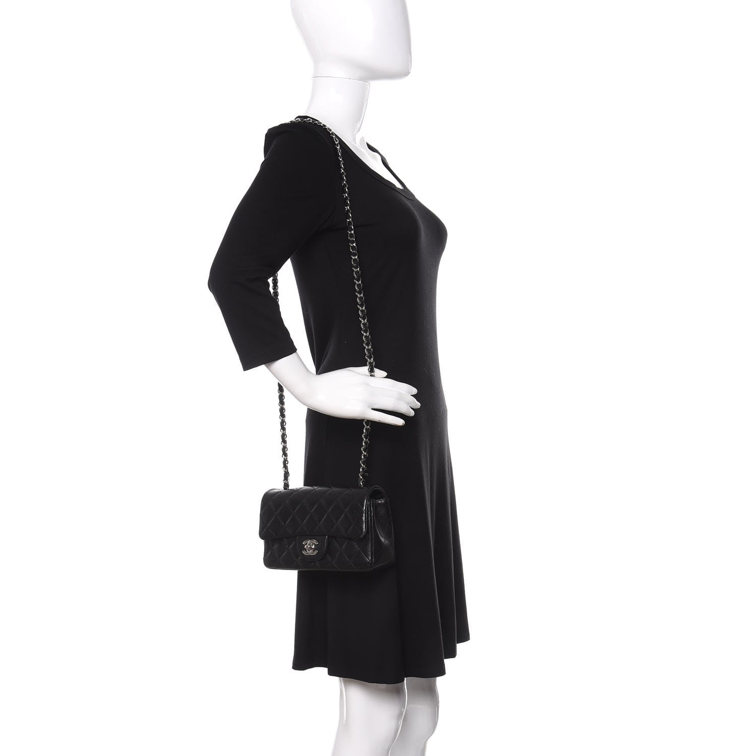 Chanel Caviar Quilted Mini Rectangular Flap Black 2 of 13