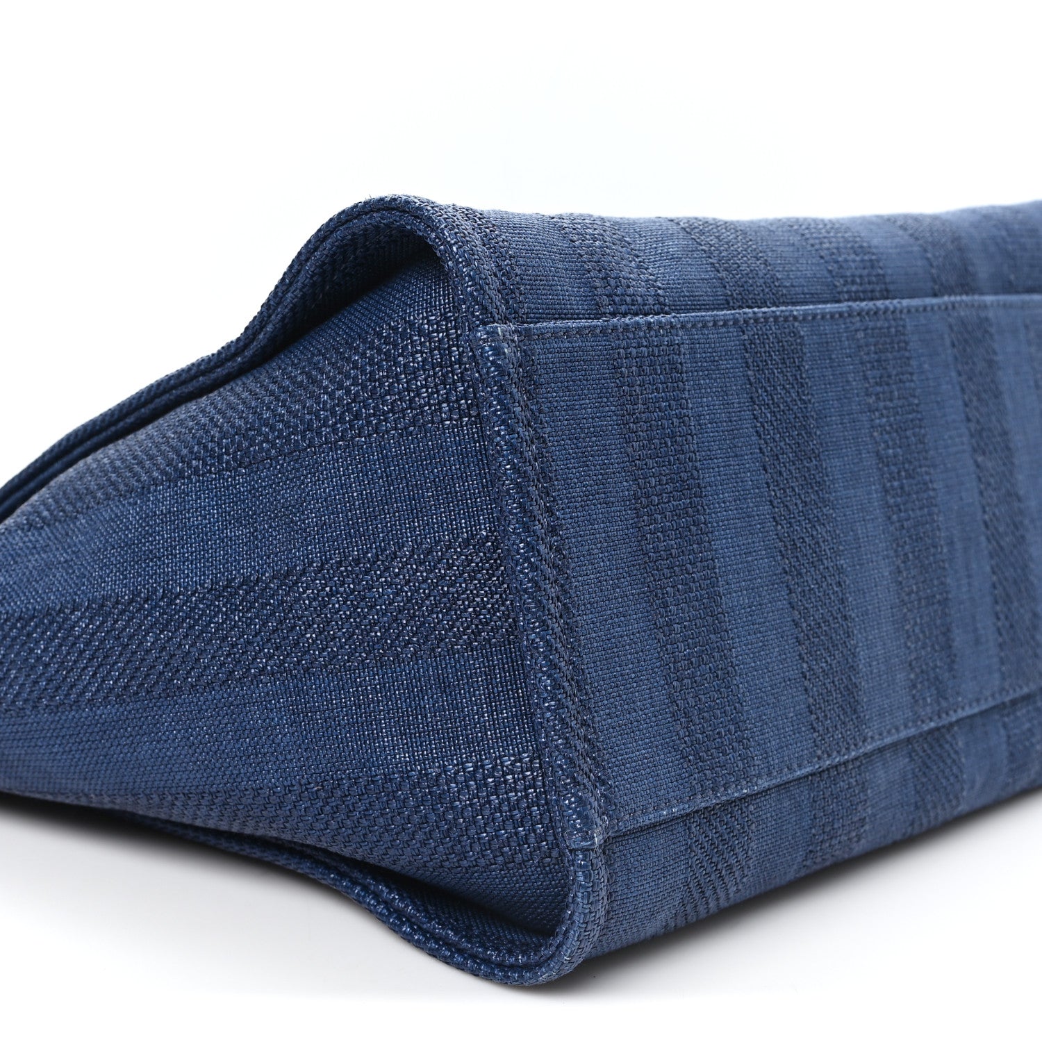 Chanel Mixed Fibers Striped Medium Deauville Tote Navy Blue 9 of 10
