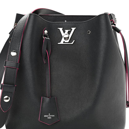 Louis Vuitton Calfskin Lockme Bucket Black 7 of 10
