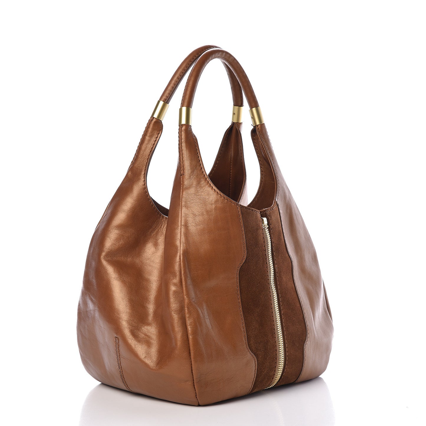 Calfskin Suede Mandah Shoulder Bag Brown