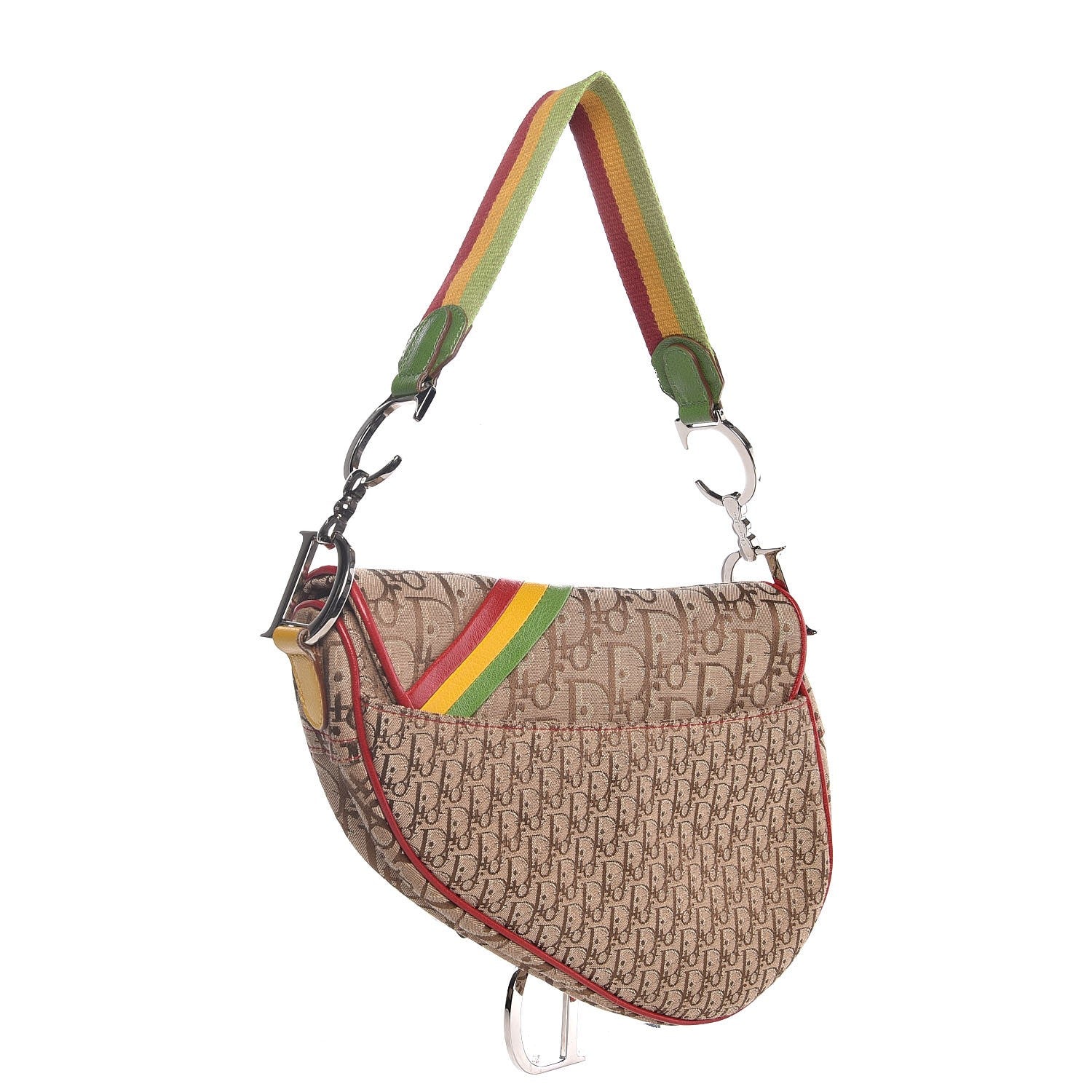 Christian Dior Monogram Rasta Saddle Bag Beige 3 of 7