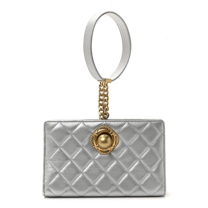 Chanel Metallic Lambskin Quilted Evening By The Sea Clutch Silver 1 of 9
