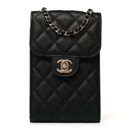 Chanel Caviar Quilted Classic Phone Holder Black 1 of 9