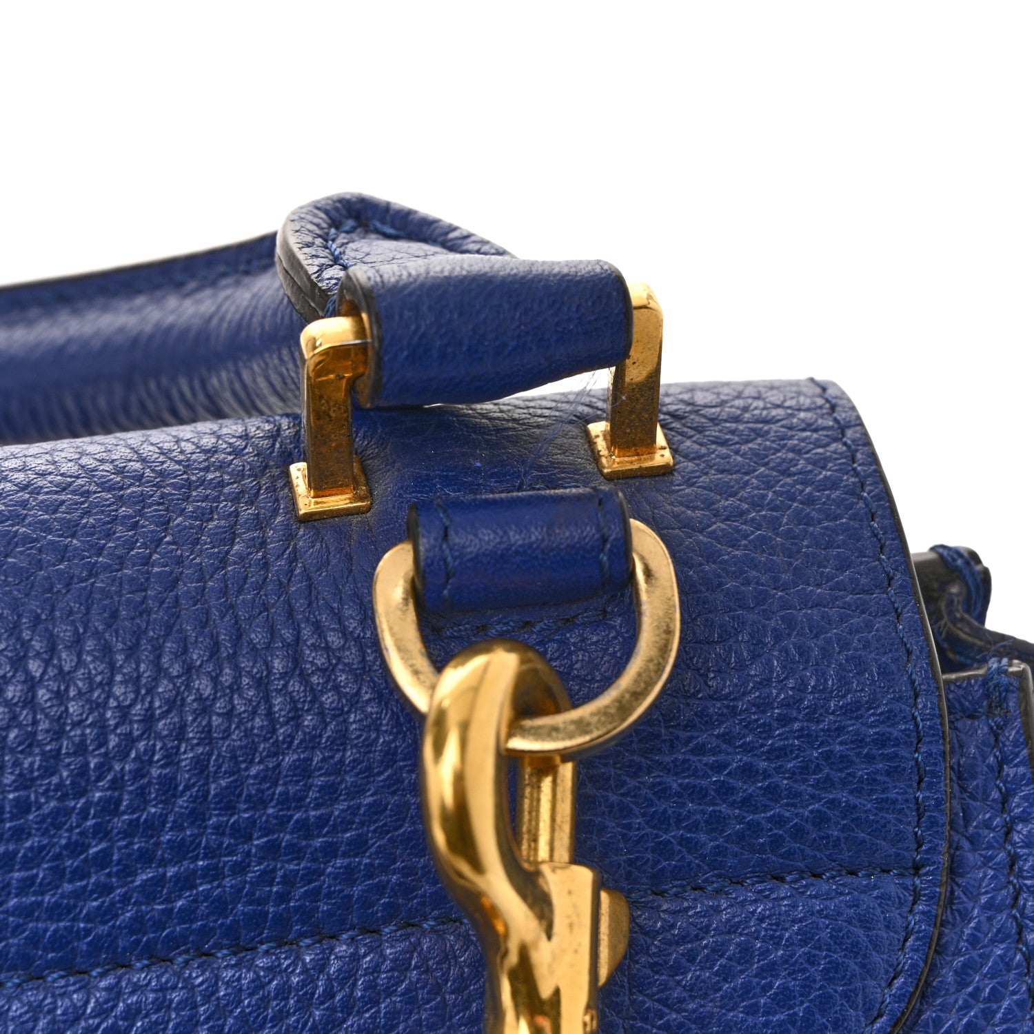Celine Drummed Calfskin Suede Small Trapeze Indigo 12 of 16