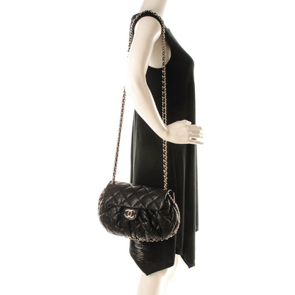 Chanel Washed Lambskin Quilted Medium Chain Around Messenger Black 2 of 7