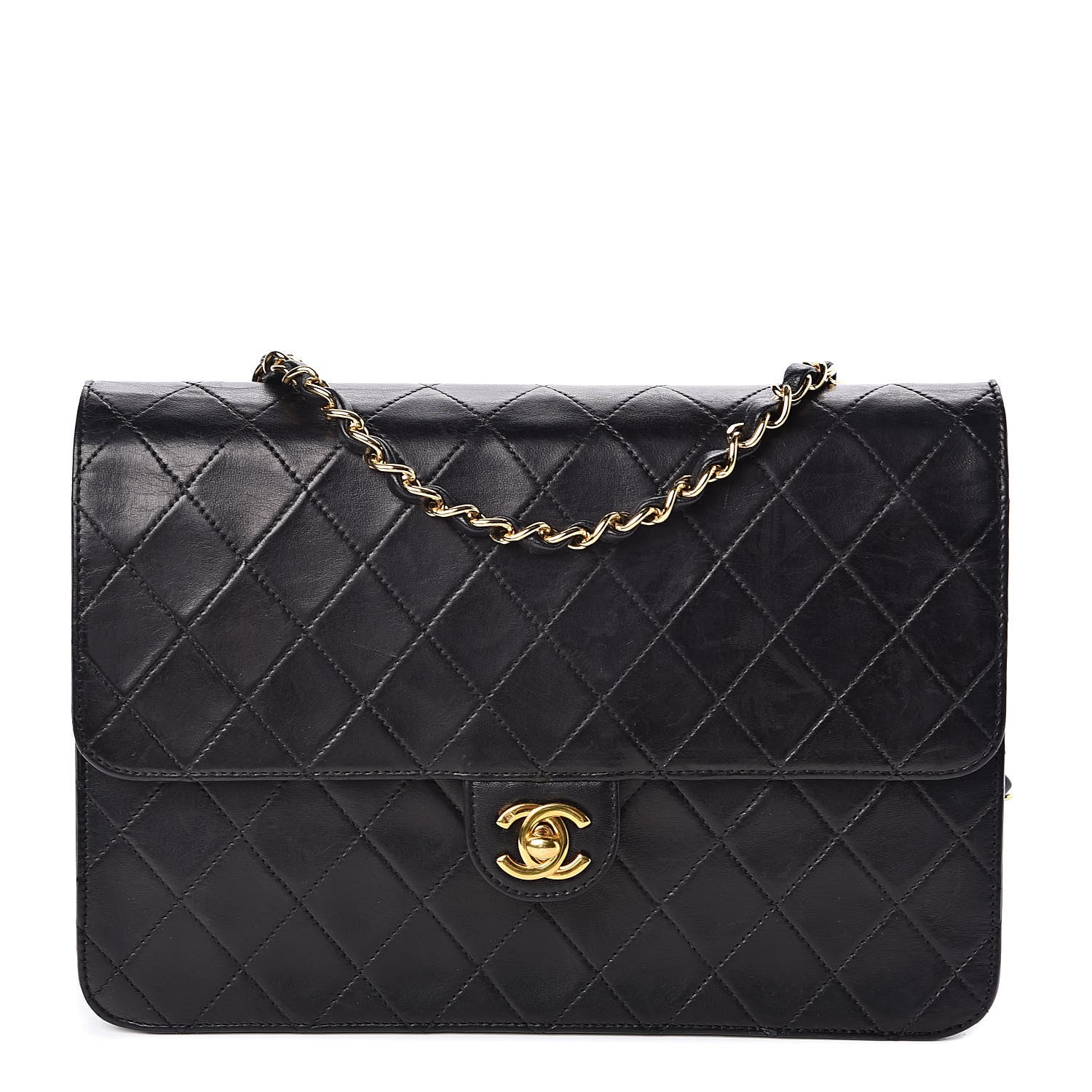 Chanel Lambskin Quilted Medium Single Flap Black 1 of 16