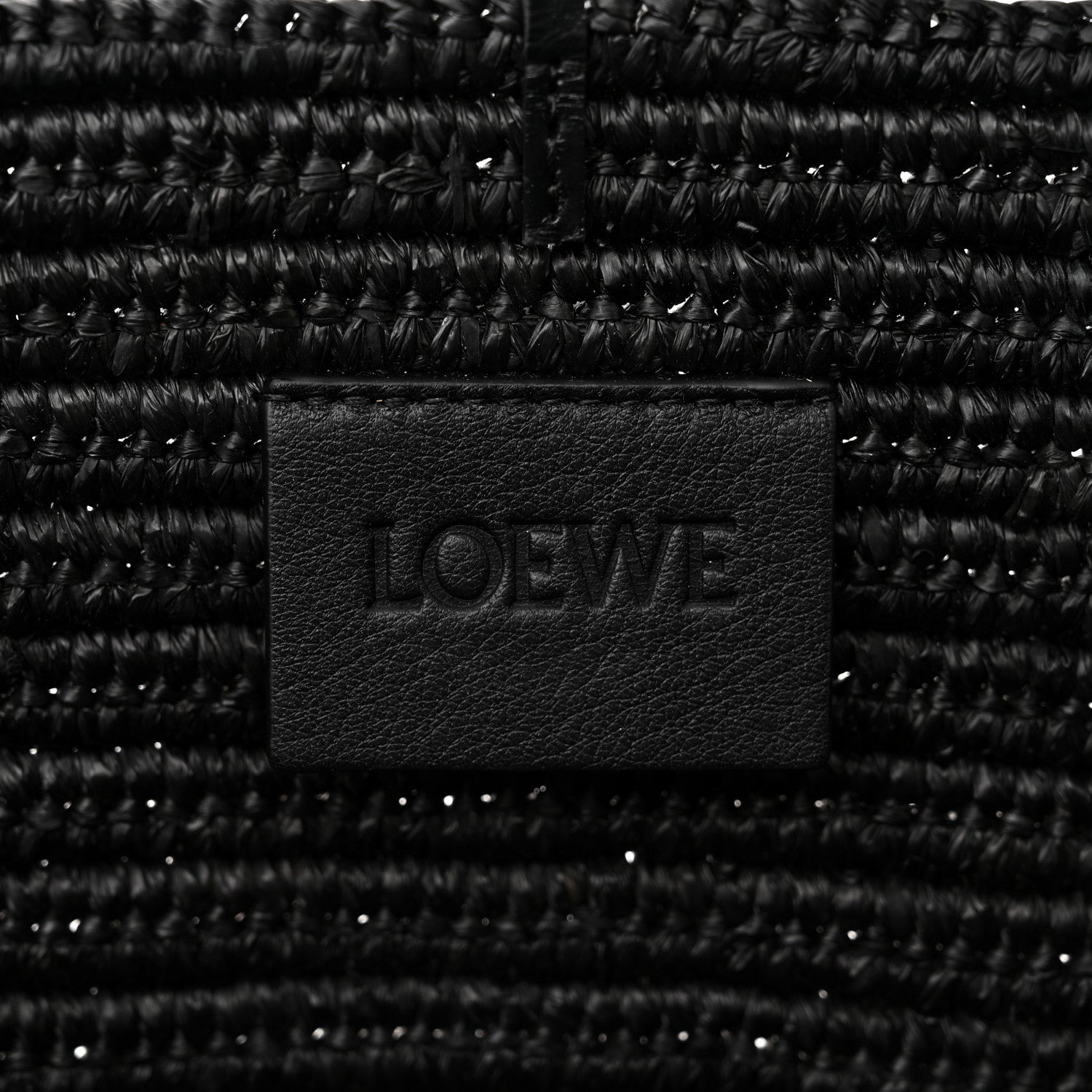 Loewe Raffia Medium Elephant Basket Tote Bag Black 6 of 14