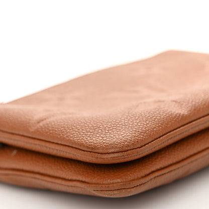 Louis Vuitton Empreinte Monogram Giant Double Zip Pochette Caramel 10 of 12