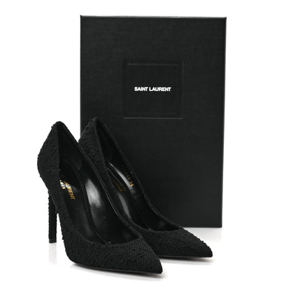 Saint Laurent Tessuto Boucle New Ria 105 Pumps 38 Black 10 of 10