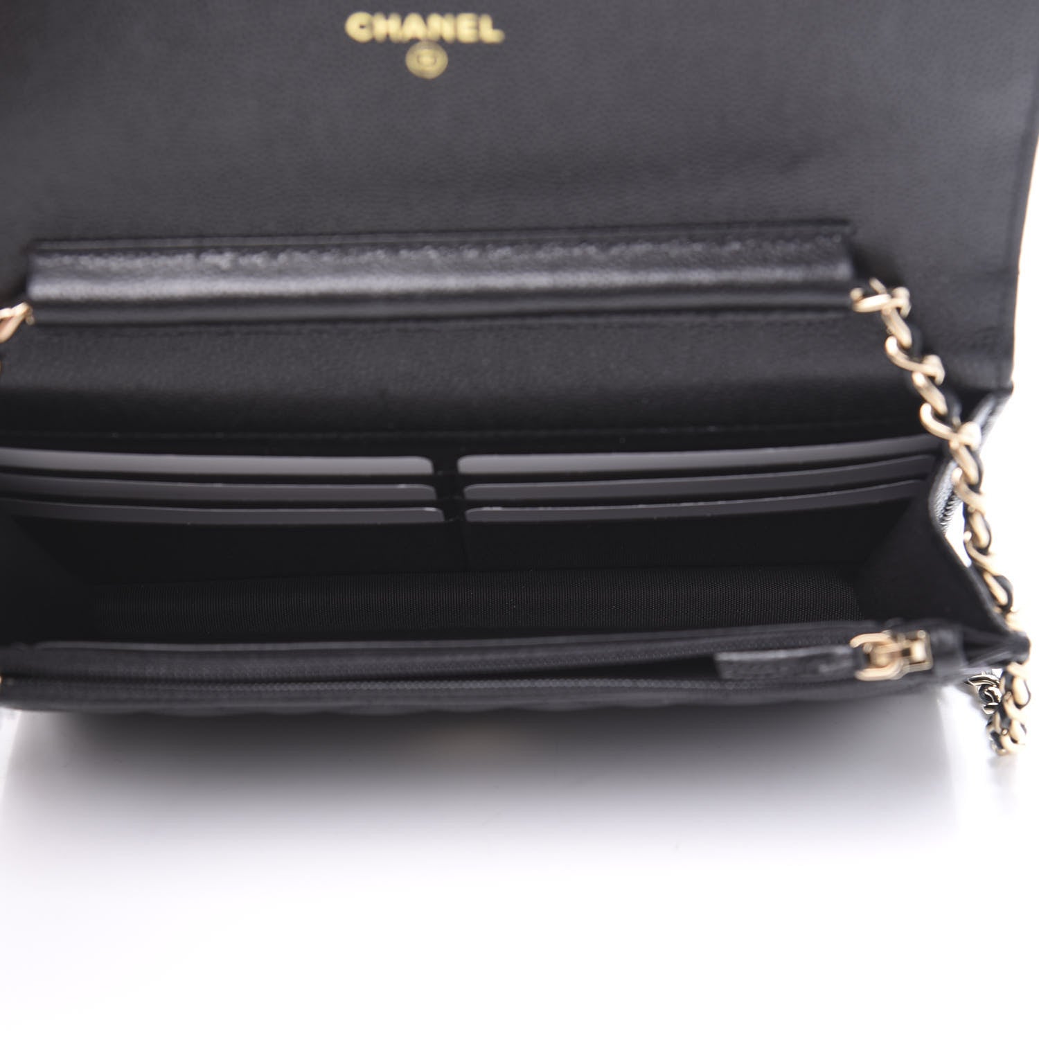 Chanel Caviar Quilted French New Wave Chain CC Wallet On Chain WOC Black 5 of 12
