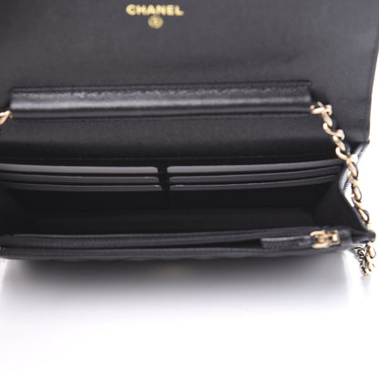 Chanel Caviar Quilted French New Wave Chain CC Wallet On Chain WOC Black 5 of 12