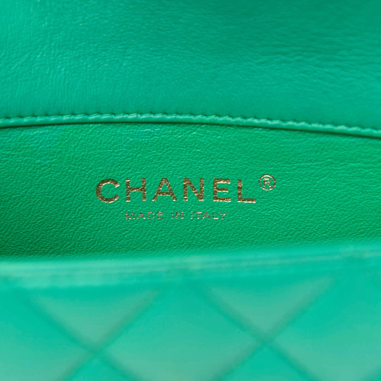 Lambskin Quilted Extra Mini Rectangular Flap Green