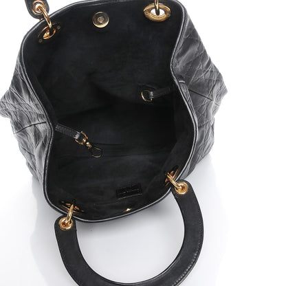 Christian Dior Lambskin Cannage Large Soft Lady Dior Shopping Tote Black 5 of 15