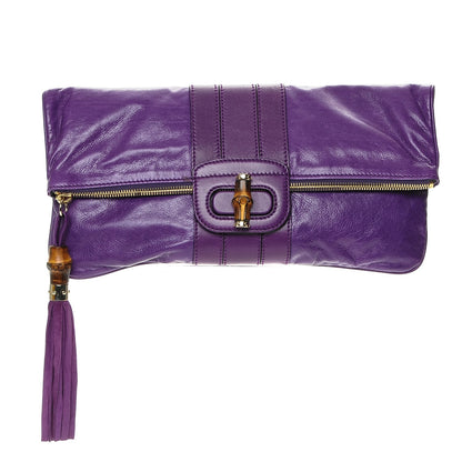 Gucci Calfskin Lucy Folded Clutch Purple 1 of 6