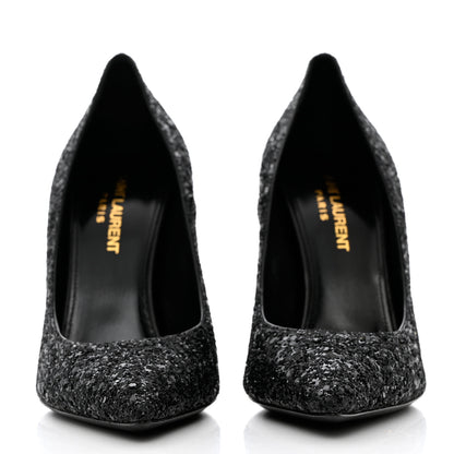 Saint Laurent Glitter Opyum 100 Pumps 36 Black 2 of 12