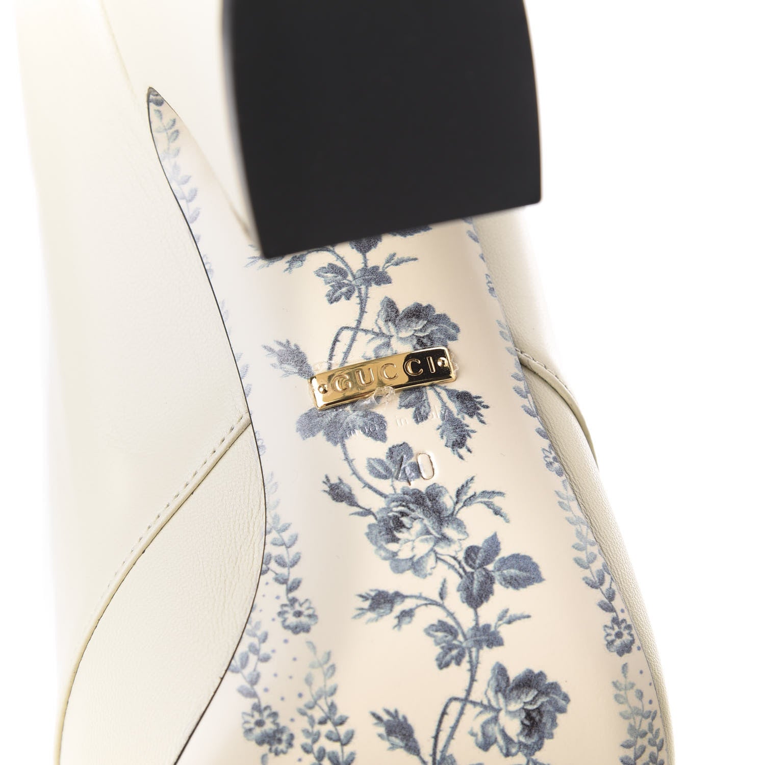 Gucci Malaga Kid GG Victoire 95mm Loafer Pumps 40 Vintage White 9 of 10