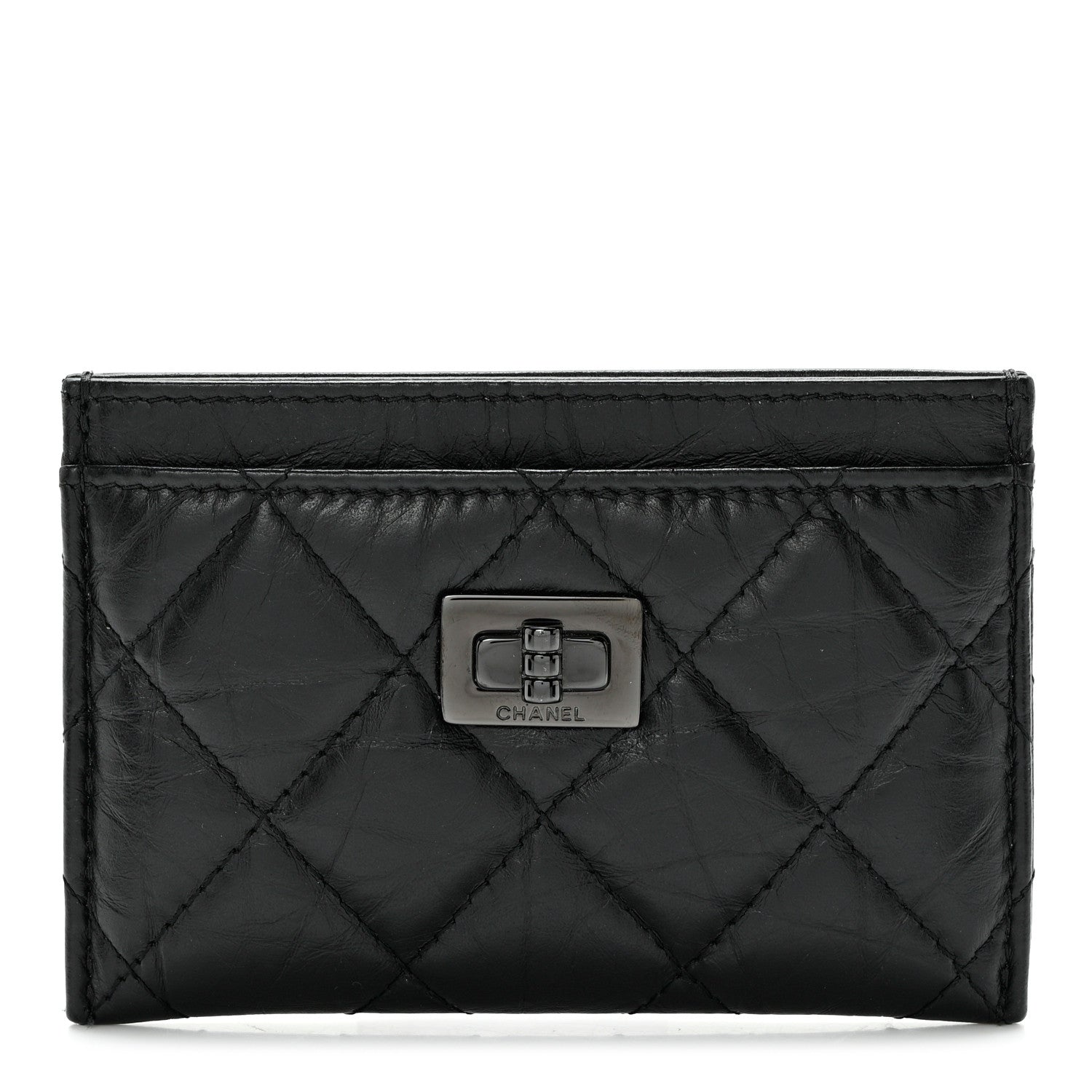Chanel Aged Calfskin Quilted Reissue Card Holder So Black 1 of 11