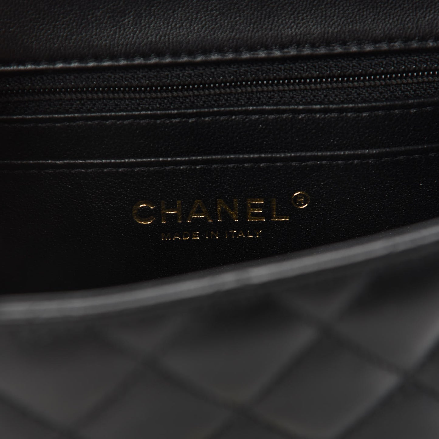 Lambskin Quilted Mini Square Flap Black